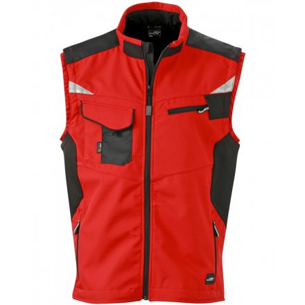 James&Nicholson STRONG softshell mellény JN845 red/black XS