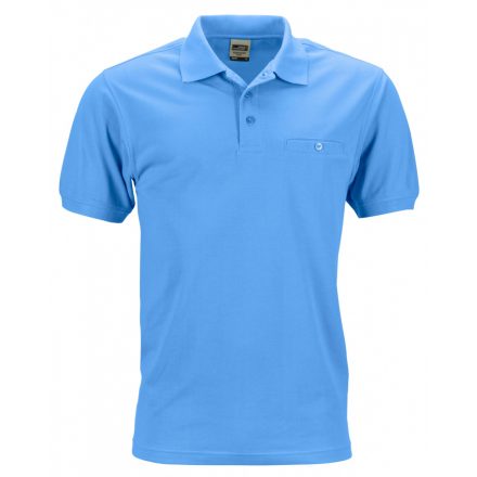 James&Nicholson Men's Workwear Polo Pocket JN846 aqua   vízkék 3XL