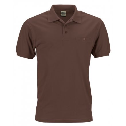 James&Nicholson Men's Workwear Polo Pocket JN846 brown XS