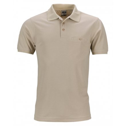 James&Nicholson Men's Workwear Polo Pocket JN846 stone XS