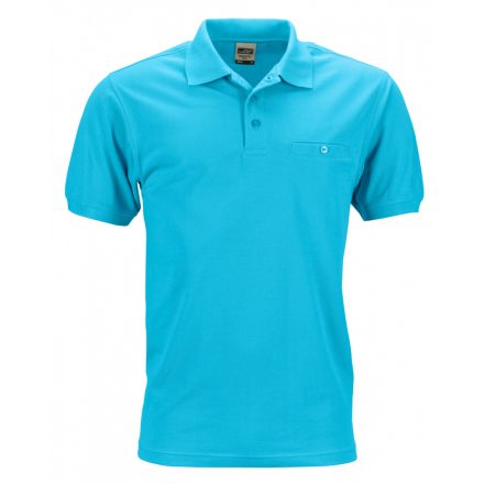 James&Nicholson Men's Workwear Polo Pocket JN846 turquoise 3XL