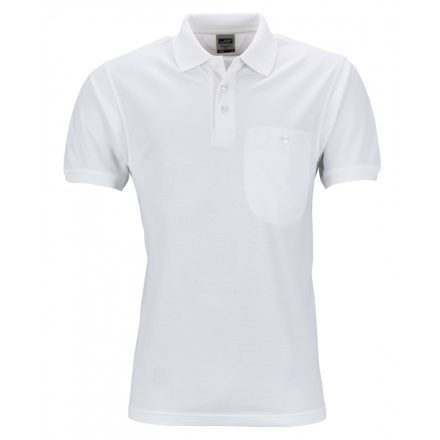 James&Nicholson Men's Workwear Polo Pocket JN846 white XS