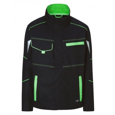 James&Nicholson LEVEL-2 munkakabát JN849 black/lime-green 3XL