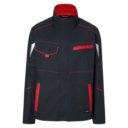 James&Nicholson LEVEL-2 munkakabát JN849 carbon/red 3XL