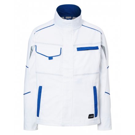 James&Nicholson LEVEL-2 munkakabát JN849 white/royal 3XL