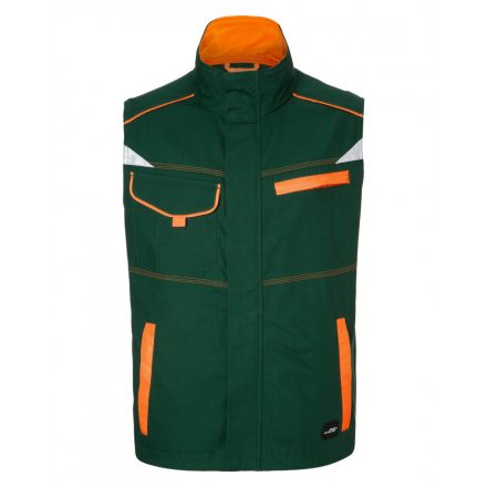 James&Nicholson LEVEL-2 munkamellény JN850 dark-green/orange 3XL