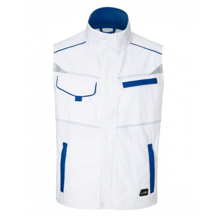 James&Nicholson LEVEL-2 munkamellény JN850 white/royal 3XL