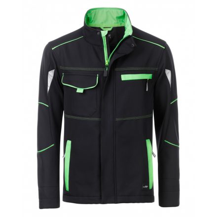 James&Nicholson LEVEL-2 softshell dzseki JN851 black/lime-green 3XL