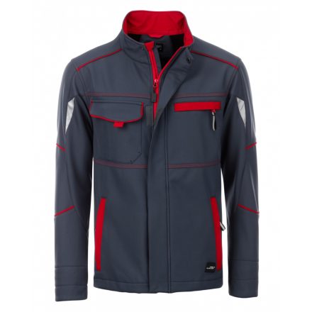 James&Nicholson LEVEL-2 softshell dzseki JN851 carbon/red 3XL