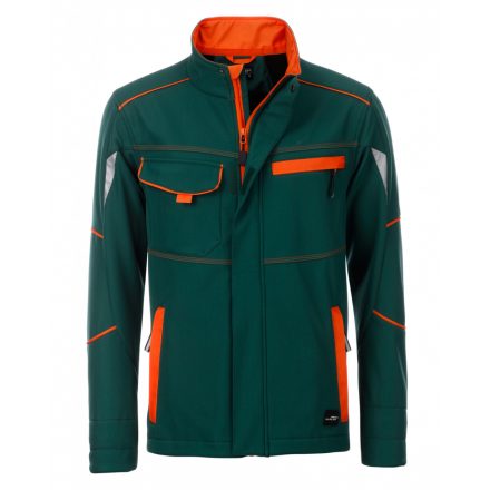 James&Nicholson LEVEL-2 softshell dzseki JN851 dark-green/orange 3XL