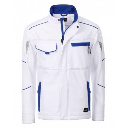 James&Nicholson LEVEL-2 softshell dzseki JN851 white/royal 3XL