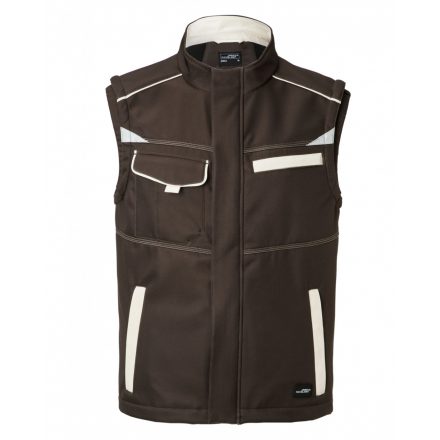 James&Nicholson LEVEL-2 softshell mellény JN852 brown/stone XS