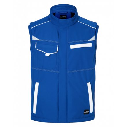 James&Nicholson LEVEL-2 softshell mellény JN852 royal/white 3XL