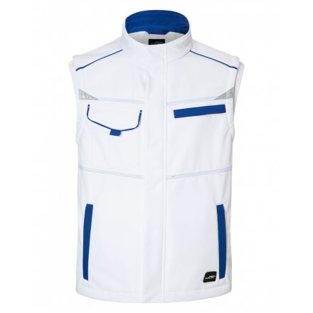 James&Nicholson LEVEL-2 softshell mellény JN852 white/royal 3XL