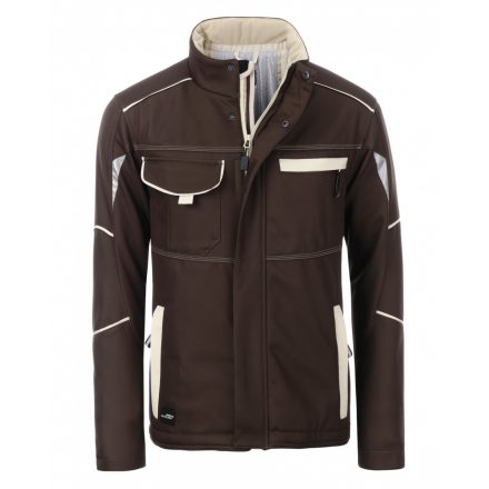 James&Nicholson LEVEL-2 bélelt softshell dzseki JN853 brown/stone 3XL