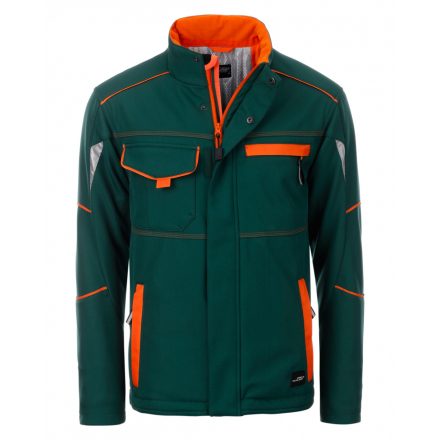 James&Nicholson LEVEL-2 bélelt softshell dzseki JN853 dark-green/orange 3XL