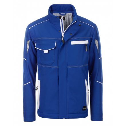 James&Nicholson LEVEL-2 bélelt softshell dzseki JN853 royal/white 3XL