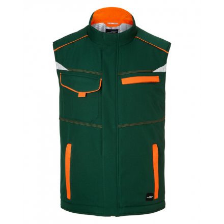 James&Nicholson LEVEL-2 bélelt softshell mellény JN854 dark-green/orange 3XL