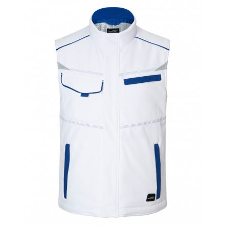 James&Nicholson LEVEL-2 bélelt softshell mellény JN854 white/royal 3XL