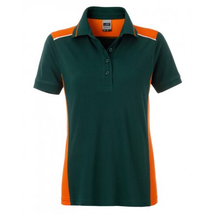 James&Nicholson Level-2 női galléros póló JN857 dark-green/orange 3XL