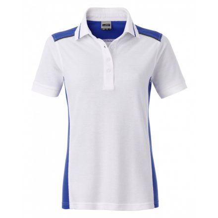 James&Nicholson Level-2 női galléros póló JN857 white/royal 3XL