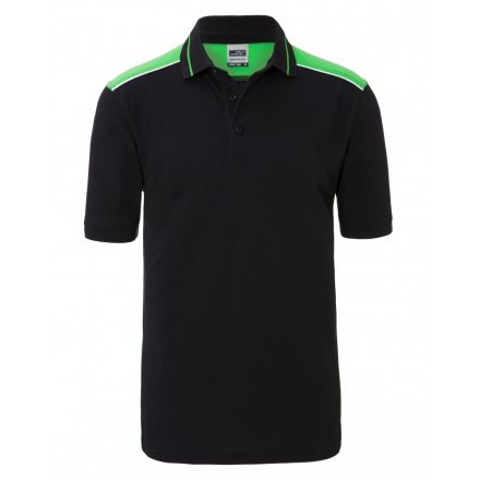 James&Nicholson Level-2 galléros póló JN858 black/lime-green 3XL