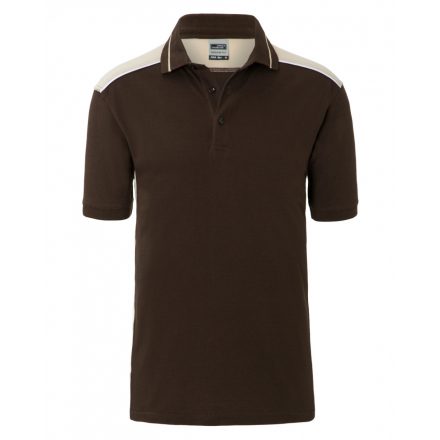 James&Nicholson Level-2 galléros póló JN858 brown/stone 4XL