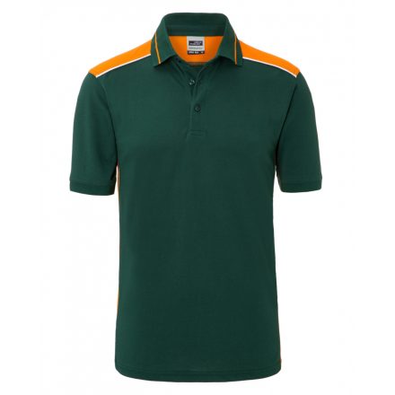 James&Nicholson Level-2 galléros póló JN858 dark-green/orange 3XL