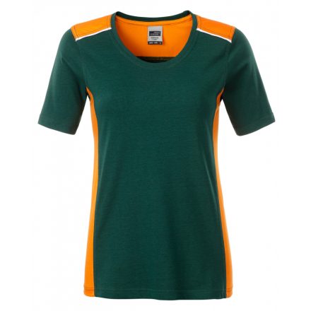 James&Nicholson Level-2 női kereknyakú póló JN859 dark-green/orange 3XL