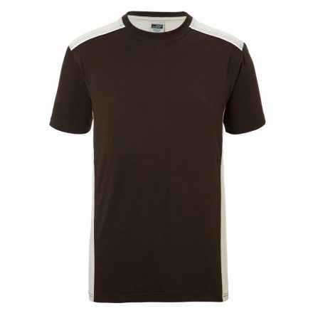 James&Nicholson Level-2 kereknyakú póló JN860 brown/stone 3XL