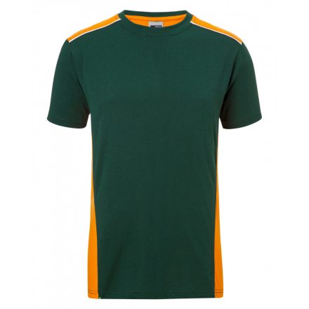 James&Nicholson Level-2 kereknyakú póló JN860 dark-green/orange 3XL