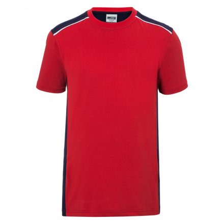 James&Nicholson Level-2 kereknyakú póló JN860 red/navy 3XL