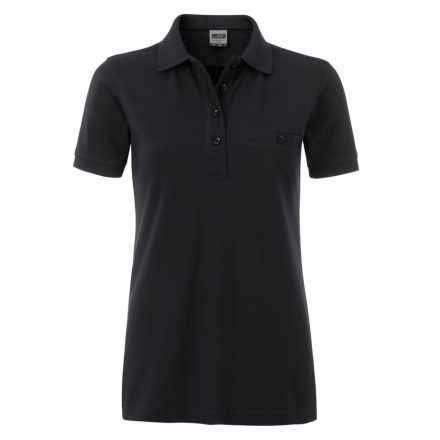 James&Nicholson Workwear Polo Pocket női gall. póló JN867 black 3XL