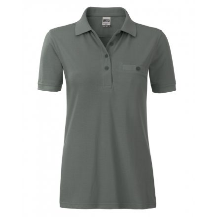 James&Nicholson Workwear Polo Pocket női gall. póló JN867 dark-grey 3XL