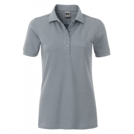 James&Nicholson Workwear Polo Pocket női gall. póló JN867 grey-heather 3XL