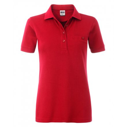 James&Nicholson Workwear Polo Pocket női gall. póló JN867 red 3XL