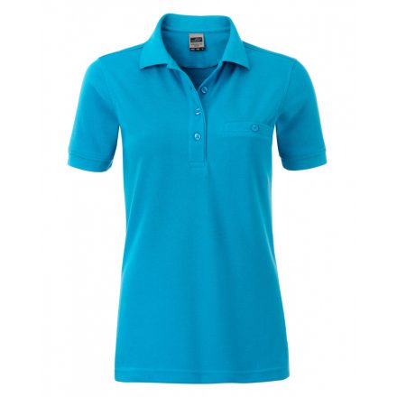 James&Nicholson Workwear Polo Pocket női gall. póló JN867 turquoise 3XL