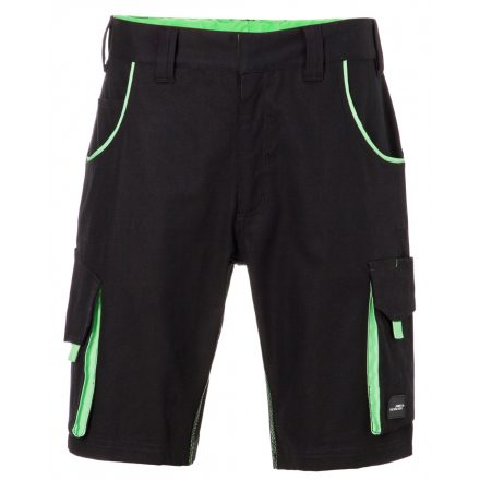 James&Nicholson Level 2 Bermuda munkanadrág JN872 black/lime-green 42