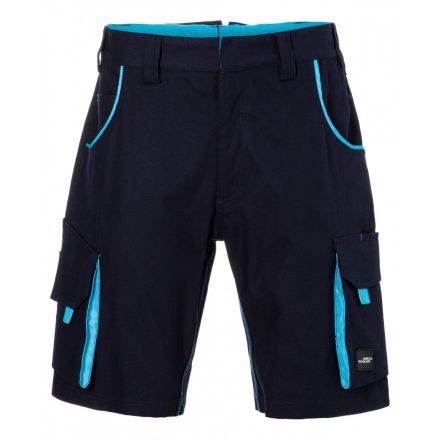 James&Nicholson Level 2 Bermuda munkanadrág JN872 navy/turquoise 42