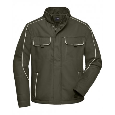 James&Nicholson SOLID softshell munkadzseki JN884 olive 3XL