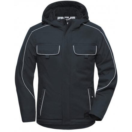 James&Nicholson SOLID bélelt softshell dzseki kapucnival JN886 carbon 3XL