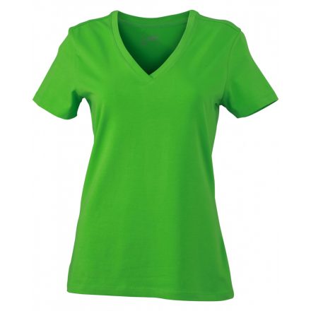 James&Nicholson J&N Ladies' Stretch V-T női póló JN928 lime-green XXL