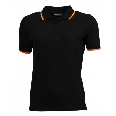 James&Nicholson J&N Ladies' Polo Tipping galléros póló JN934 black/orange L