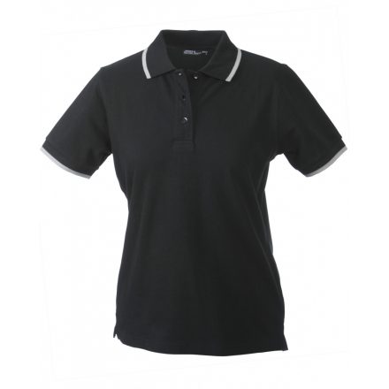 James&Nicholson J&N Ladies' Polo Tipping galléros póló JN934 black/silver M