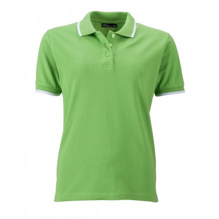 James&Nicholson J&N Ladies' Polo Tipping galléros póló JN934 lime-green/white XXL