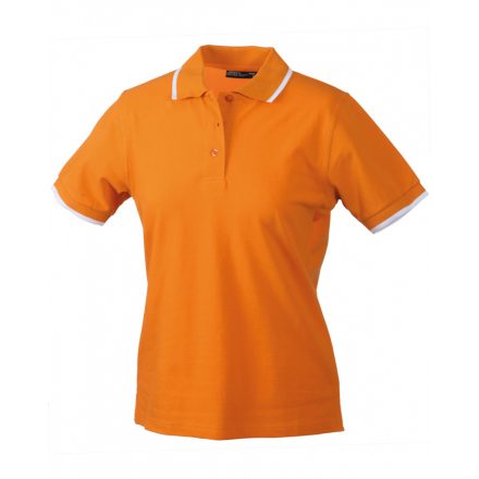 James&Nicholson J&N Ladies' Polo Tipping galléros póló JN934 orange/white XL