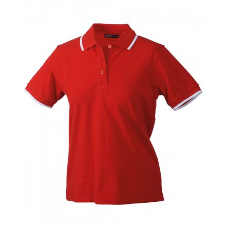 James&Nicholson J&N Ladies' Polo Tipping galléros póló JN934 red/white XXL