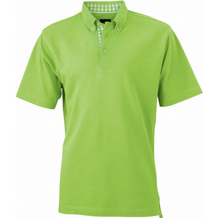 James&Nicholson Plain piké póló JN964 lime-green/lime-green-white L