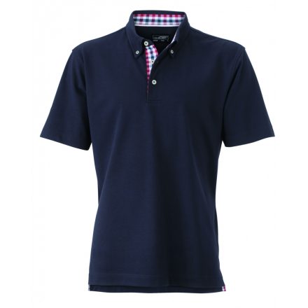 James&Nicholson Plain piké póló JN964 navy/red-navy-white 3XL