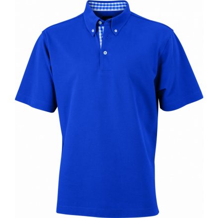 James&Nicholson Plain piké póló JN964 royal/royal-white XXL